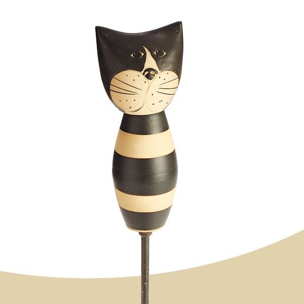 Stele Katze Figaro schwarz bauchig